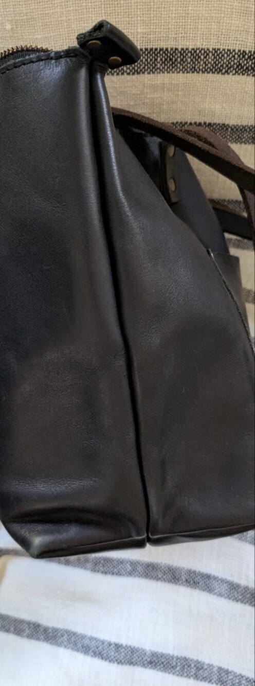 Portland Leather Goods Black Large Zippered Tote - Picture 6 of 9